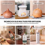 Ricarica di olio SÈVE compatibile con diffusori senza acqua, a ultrasuoni e scaldabio